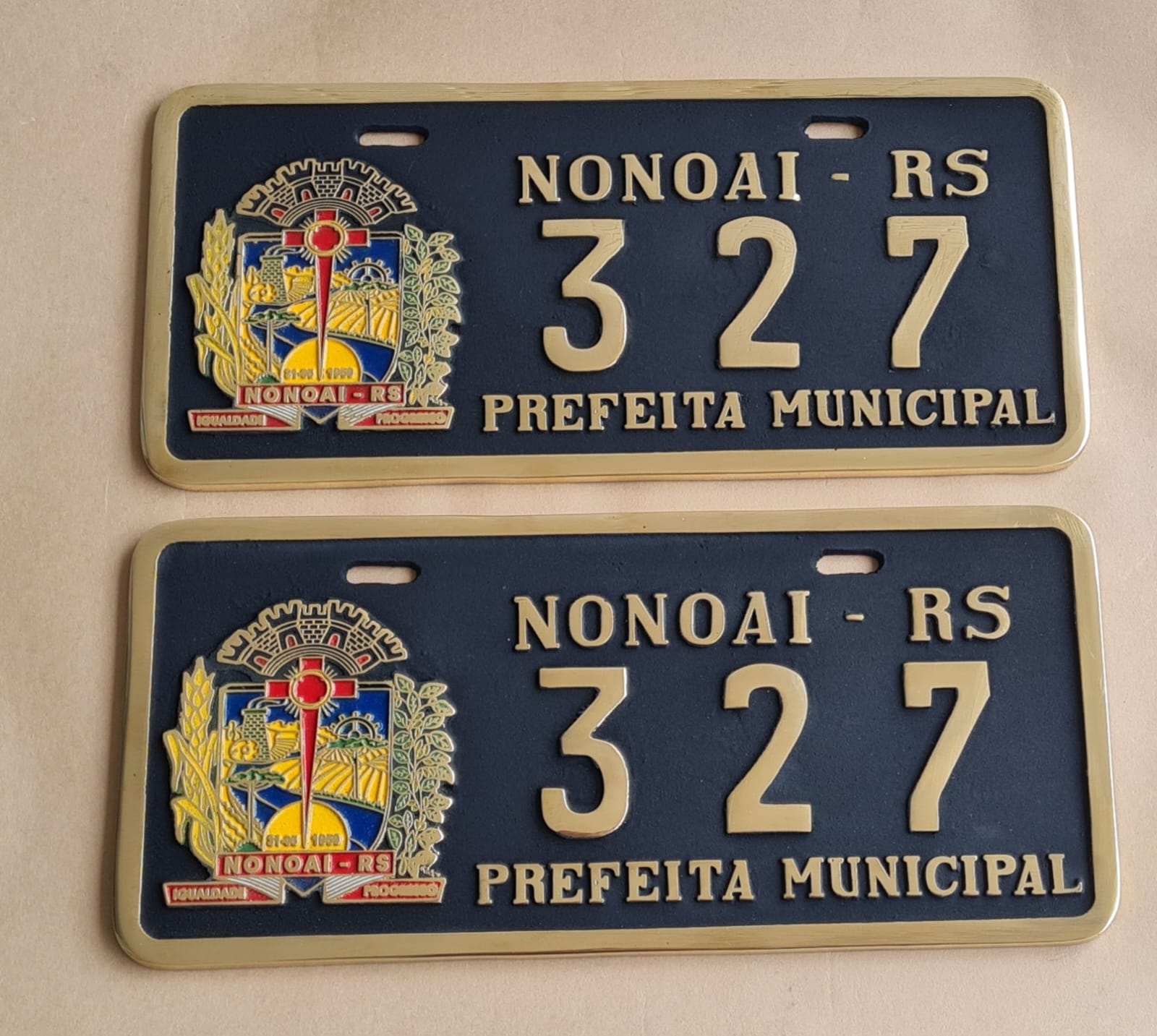 Placa de Carro em Bronze Fundido